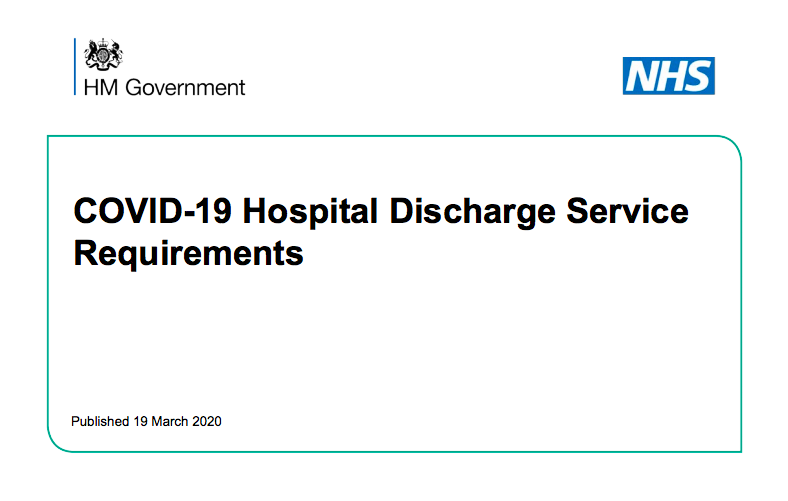 Hospital Discharge Service Requirements Guidance Cover